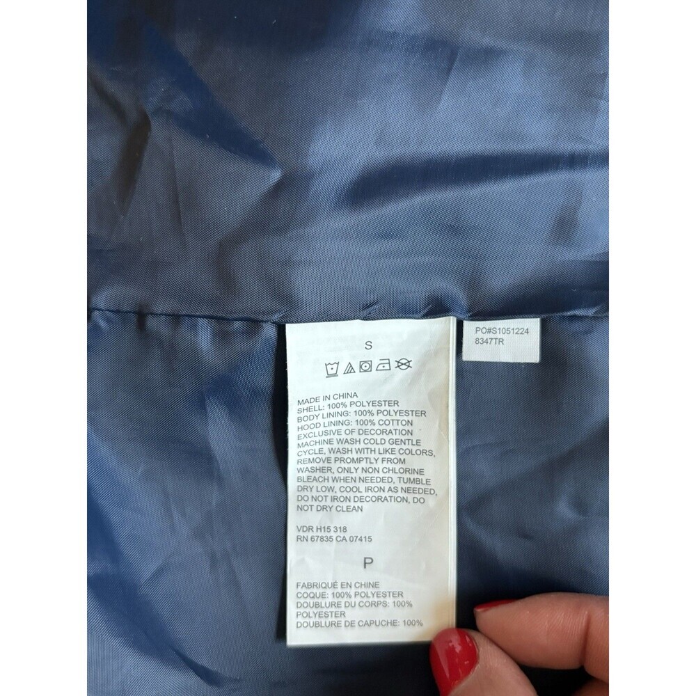 NAUTICA Anorak Windbreaker Hooded Lightweight Navy Rain Jacket Women’s Size XS - Picture 15 of 15